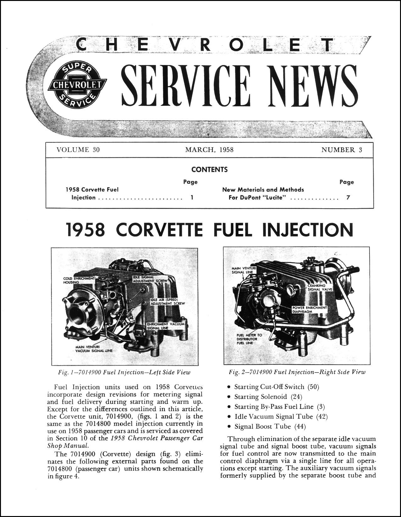 (image for) Chevrolet Service News March 1958 Fuel Injection - Click Image to Close